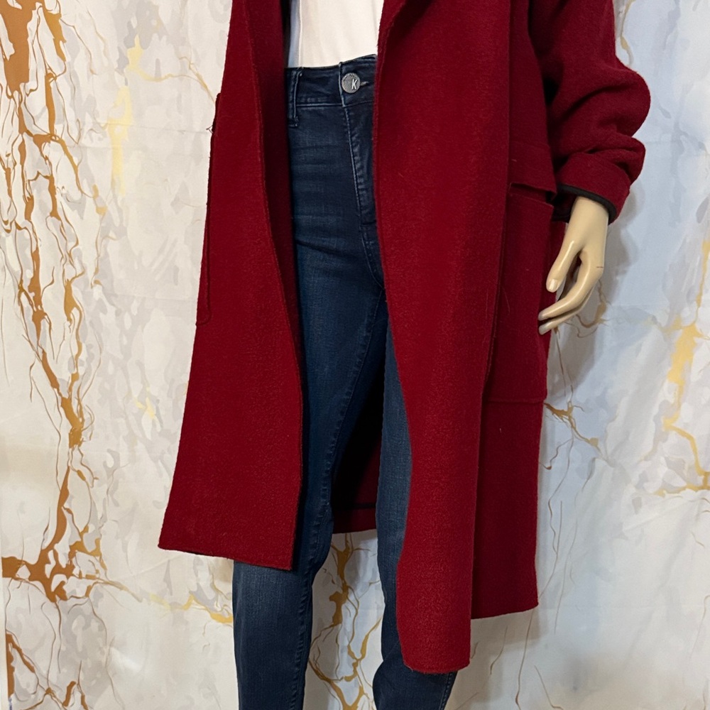 *Dex Women's Deep Red Trench Coat - Picture 4 of 11